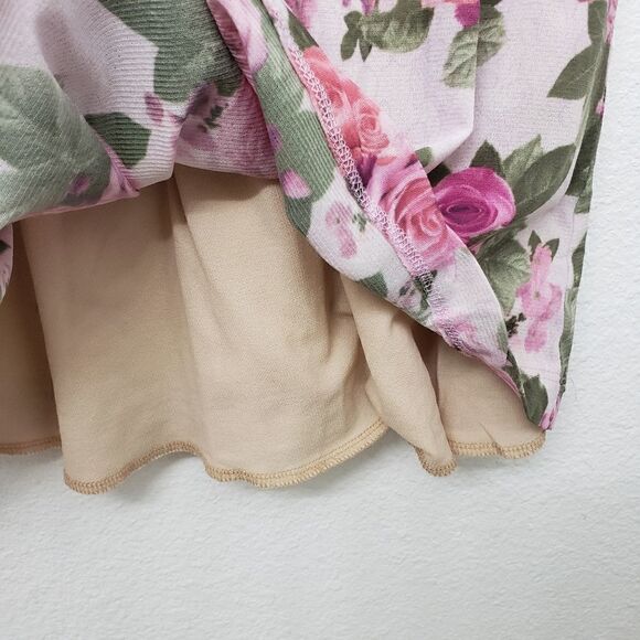 Japanese Weekend Floral Peplum V Neck Blouse Size L - Picture 7 of 7